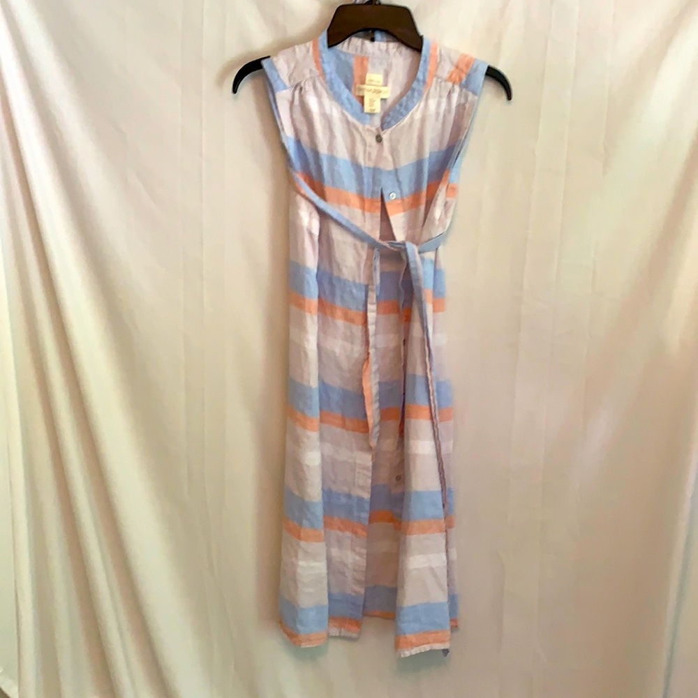 Button down light weight linen dress